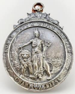 1925 Royal Navy & Royal Marines Championship Silver Hallmarked Medal 31,79g 39mm