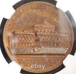 1927, Hannover, Ernest August I. Bronze Royal Court Theater Medal. NGC MS-63