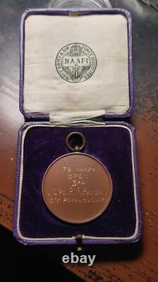 1929 British 10th Royal Hussars in Egypt Signals Medal in Original Box L114