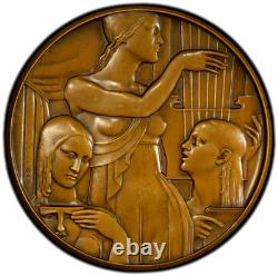 1932 Belgium Royal Conservatory of Music Centenary AE Bronze Medal PCGS SP63