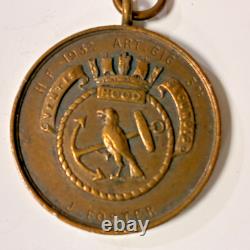 1932 HMS Hood Royal Navy Brass Regatta Rowing Medal Named J Foster 1.25