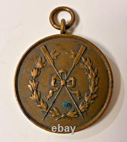 1932 HMS Hood Royal Navy Brass Regatta Rowing Medal Named J Foster 1.25