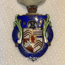 1934 Royal Masonic Institution for Boys Steward Jewel Medal Spencer London 925
