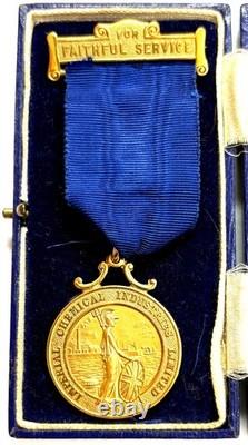 1936 Gold Great Britain Imperial Chemical Britania Standing Cased Medal