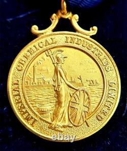 1936 Gold Great Britain Imperial Chemical Britania Standing Cased Medal