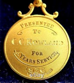 1936 Gold Great Britain Imperial Chemical Britania Standing Cased Medal