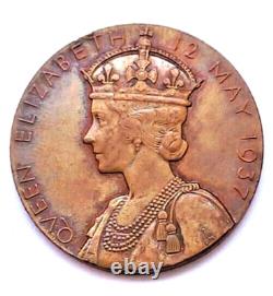 1937 George VI & Elizabeth Coronation Uk Bronze British Medal Wt. 15.76 Gram