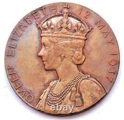 1937 George VI & Elizabeth Coronation Uk Bronze British Medal Wt. 15.76 Gram