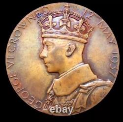 1937 George VI & Elizabeth Coronation Uk Bronze British Medal Wt. 15.76 Gram