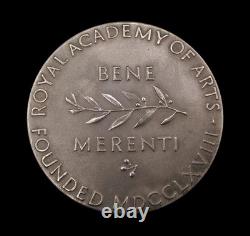 1938 ROYAL ACADEMY OF ARTS 55mm CASED SILVER MEDAL BY PINCHES