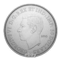 1939-2025 $50 Royal Visit Medallion Design 5oz Fine Silver Coin + FREE BONUS