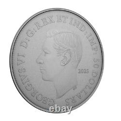 1939-2025 $50 Royal Visit Medallion Design 5oz Fine Silver Coin + FREE BONUS