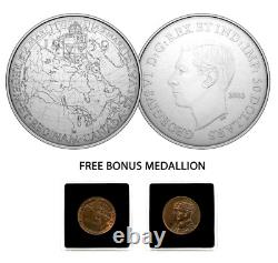 1939 $50 Royal Visit Medallion Sketch Design 5oz Fine Silver Coin + FREE BONUS
