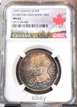 1939 Canada Silver Medal Charlton 252a Royal Visit Ngc Ms 63 Great Color