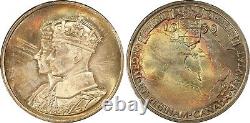 1939 MS-66 Canadian Royal Visit Silver Medallion Rainbow Toned