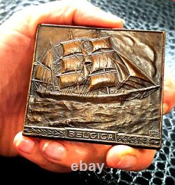 1944 Colonial Belgium Royal Union of Naval Engineers U. B. I. N. Art Deco medal