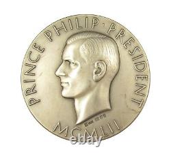 1952 PRINCE PHILIP ROYAL SOCIETY OF ARTS 57mm SILVER MEDAL BY METCALFE