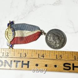 1953 Queen Elizabeth II Coronation Silver Medal RAOB Jewel Pin Royal Fraternal