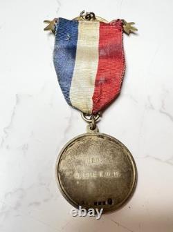1953 Queen Elizabeth II Coronation Silver Medal RAOB Jewel Pin Royal Fraternal