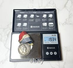 1953 Queen Elizabeth II Coronation Silver Medal RAOB Jewel Pin Royal Fraternal