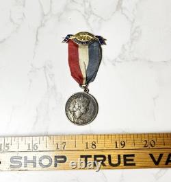1953 Queen Elizabeth II Coronation Silver Medal RAOB Jewel Pin Royal Fraternal