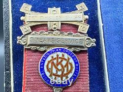 1958 Sterling Silver Enamel Medal RAOB Royal Antediluvian Order of Buffaloes Box