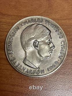 1969 Prince Charles Prince of Wales. 999 Silver Medal Arwisgiad Caernarfon