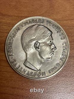 1969 Prince Charles Prince of Wales. 999 Silver Medal Arwisgiad Caernarfon