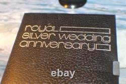 1972 Franklin Mint Royal Silver Wedding Anniversary Three Sterling Silver Medal