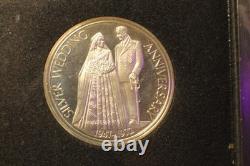1972 Franklin Mint Royal Silver Wedding Anniversary Three Sterling Silver Medal