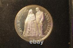 1972 Franklin Mint Royal Silver Wedding Anniversary Three Sterling Silver Medal