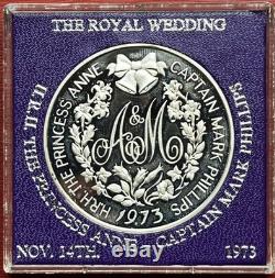 1973 Princess Anne & Mark Phillips Royal Wedding Large Silver Medal 45mm 50 Gram