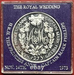 1973 Princess Anne & Mark Phillips Royal Wedding Large Silver Medal 45mm 50 Gram