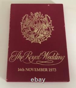 1973 Royal Wedding Princess Anne & Mark Phillips Silver Medal Set Boxed Coa