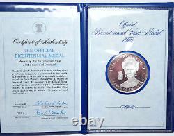 1976 US BICENTENNIAL VISIT Denmark Queen Margrethe II Proof Silver Medal i114240