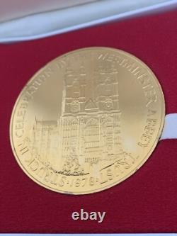 1977 Elizabeth II Large Jubilee Royal mint gold on Silver Medal 88 Grams. 925