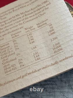 1977 Elizabeth II Large Jubilee Royal mint gold on Silver Medal 88 Grams. 925