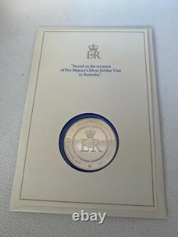 1977 Silver Jubilee Royal Visit Australia UK Medallion Medal PNC (AB71392/A8)