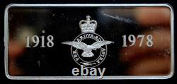 1978 Royal Air Force Diamond Jubilee Sterling Silver Medallions & Ingot Set
