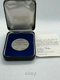 1980 Royal Exhibition Building Centenary Silver Medal By Stokes Rare (SC57/D6)