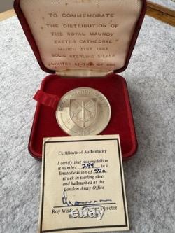 1983 Exeter Cathedral Royal Maundy Medal Sterling Silver, 299/500, Box & Cert