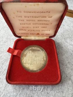 1983 Exeter Cathedral Royal Maundy Medal Sterling Silver, 299/500, Box & Cert