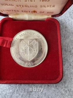 1983 Exeter Cathedral Royal Maundy Medal Sterling Silver, 299/500, Box & Cert