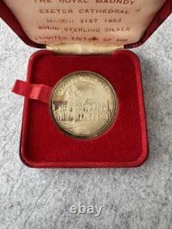 1983 Exeter Cathedral Royal Maundy Medal Sterling Silver, 299/500, Box & Cert