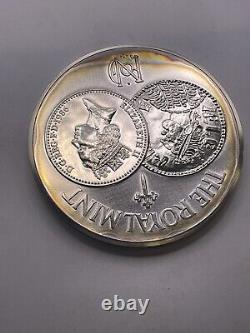 1986 Royal Mint 1100 Years of Minting Silver Medal 63mm Rainbow Toned