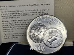 1986 Silver. 925 Royal Mint 1100 Years In Minting Medal WithOGP 4.41oz ASW Scarce