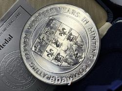 1986 Silver. 925 Royal Mint 1100 Years In Minting Medal WithOGP 4.41oz ASW Scarce
