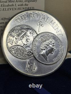 1986 Silver. 925 Royal Mint 1100 Years In Minting Medal WithOGP 4.41oz ASW Scarce