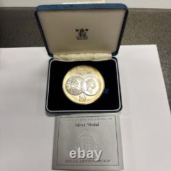 1986 UK Royal Mint 1100 Years. 925 Silver Medal Queen Elizabeth & King Alfred