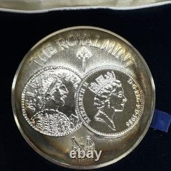 1986 UK Royal Mint 1100 Years. 925 Silver Medal Queen Elizabeth & King Alfred